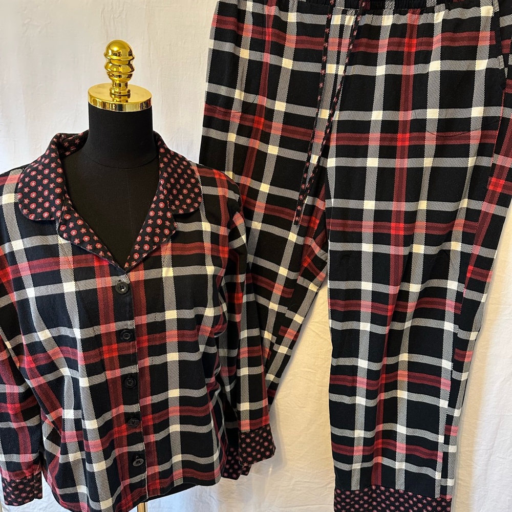 Vera Bradley Plaid Pajama Set Button Top & Pants Women’s XXL - Picture 7 of 9